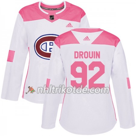 Montreal Canadiens Trikot Jonathan Drouin 92 Adidas 2017-2018 Weiß Pink Fashion Authentic - Dame